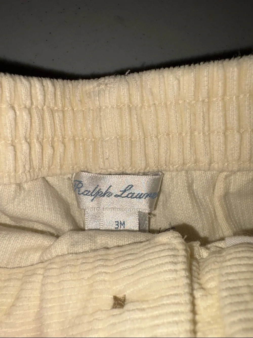 Ralph Lauren Baby Corduroy Pants 3M Train Embroidered Elastic Waist